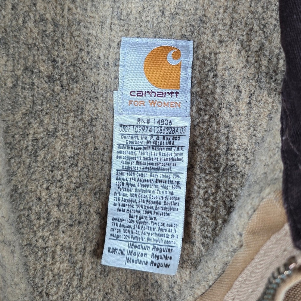 Carhartt WJ097‎ CML Detroit Jacket Camel Tan Blanket Lined Canvas Womens Medium - Picture 4 of 9